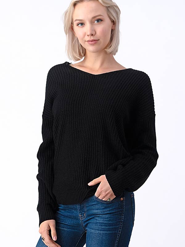 miroh - Wholesale Knit Sweater - Women's - Cross Back Sweater