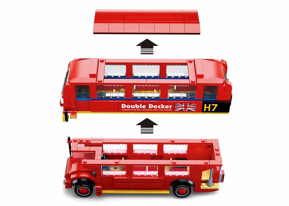 Sluban North America - Wholesale Building Set - Kids - London - Double Decker City Bus  382 Pcs - M38-B07085