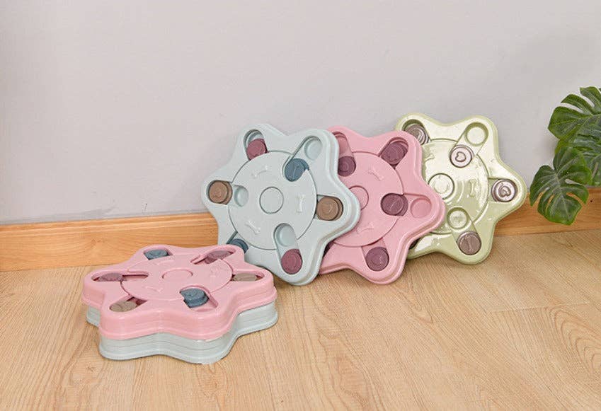 VIGOR - Vente Jouet – chien - Jouet puzzle interactif pour chien en forme de patte, plateau tournant anti-étouffement3