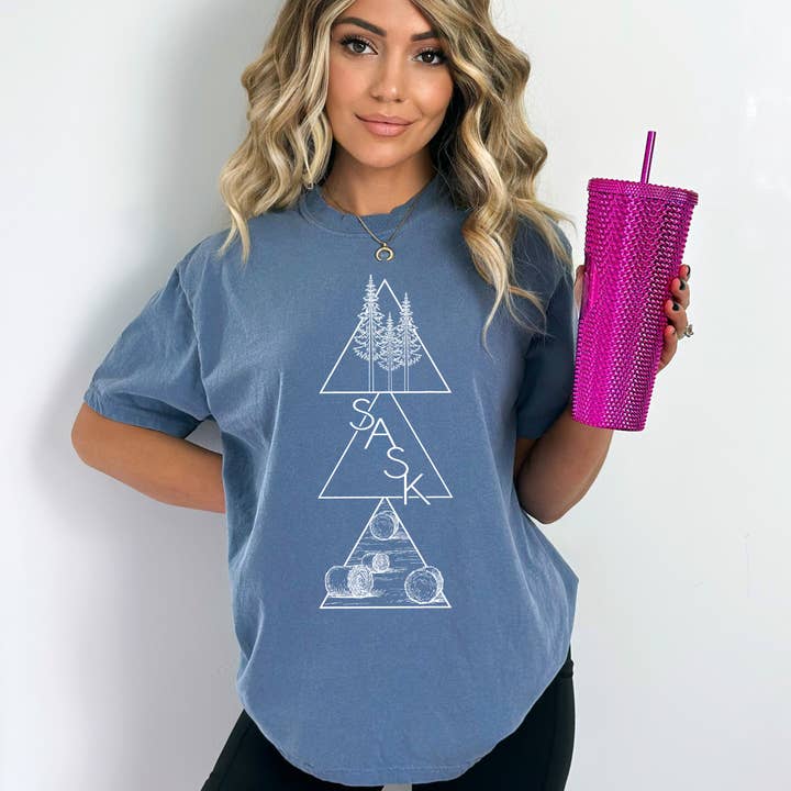 T-shirt unisexe géométrique Saskatchewan | Vêtements Prairie pour la vente par DIYxe