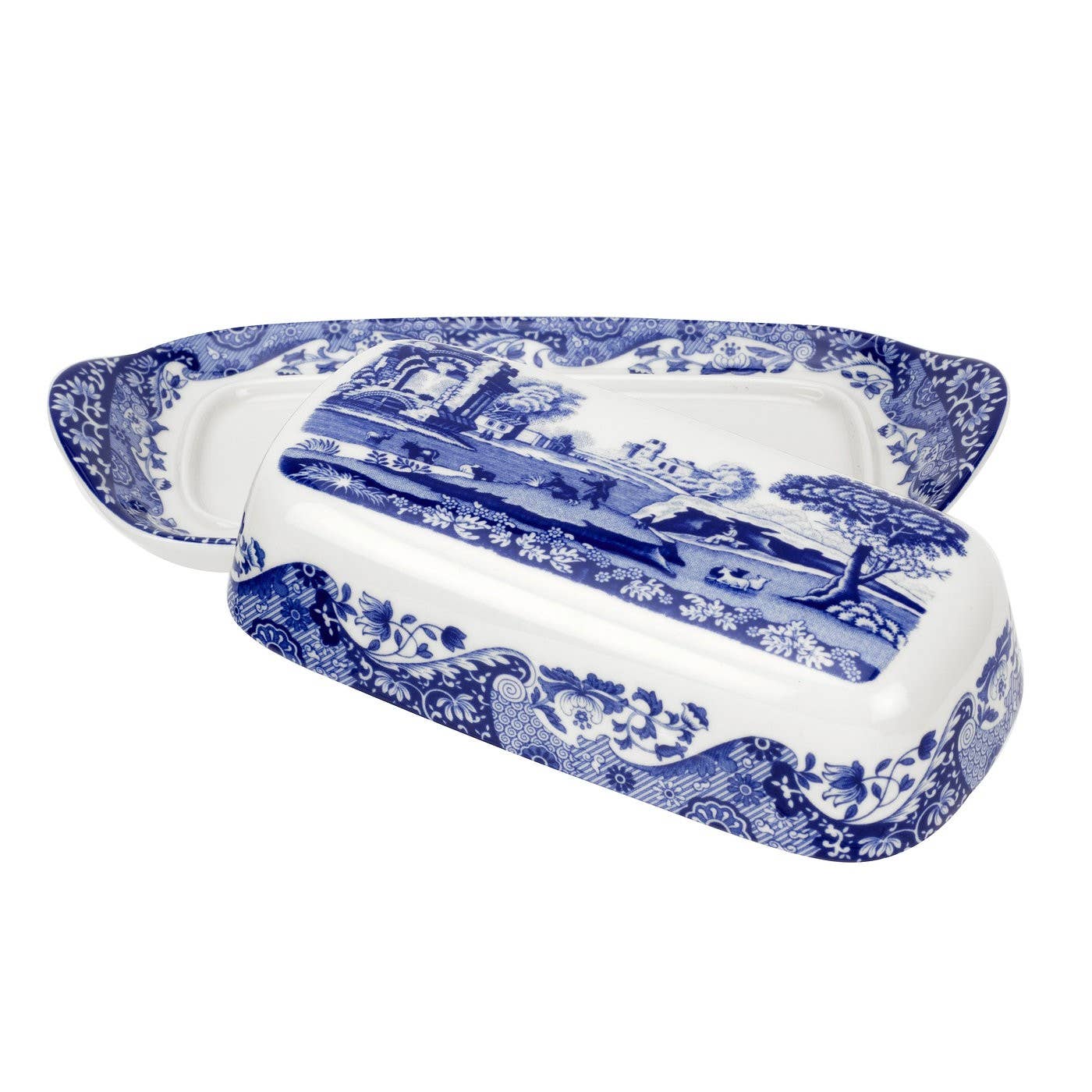 Portmeirion, Spode, Pimpernel, Nacthmann, Wrendale Designs - Wholesale Butter Dish - Spode Blue Italian Covered Butter Dish1