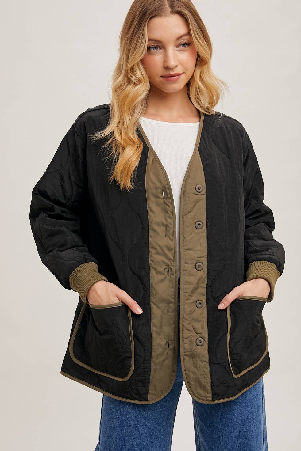 Bluivy - Wholesale Jacket - Women's - BUTTON UP QUILTED JACKET11