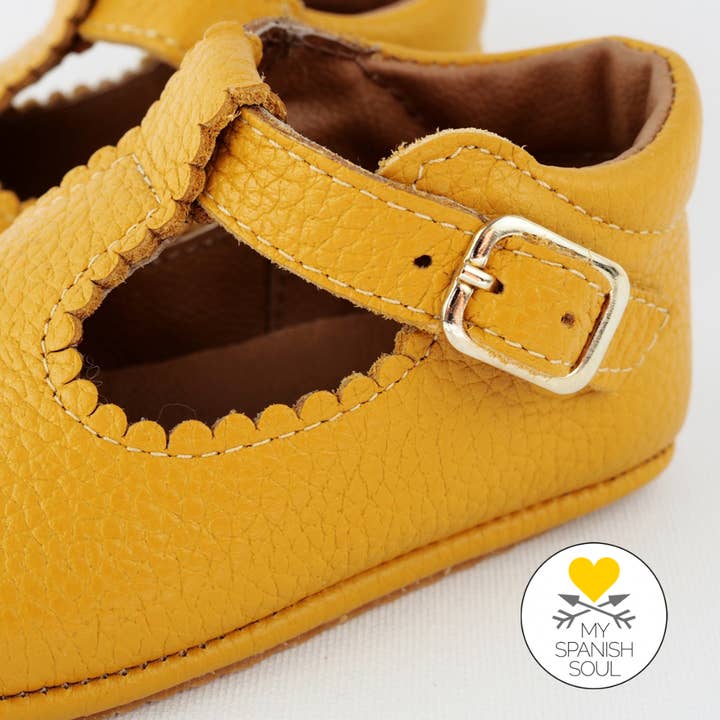amarillo mostaza Zapato bebé clásico piel amarillo mostaza de venta al por mayor en Faire