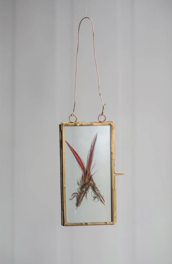 Vagabond Vintage - Wholesale Picture Frame - BRASS FRAME WITH HANGING LOOPS 2.5"X5"1