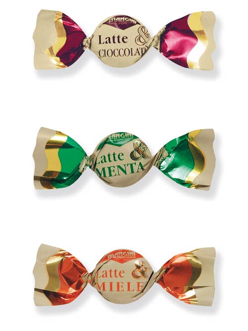 Mangini Italian Mini Milk Candy (Bye Latte) 2.2 LB Bag for wholesale by Dulcefina Chocolate and Sweets