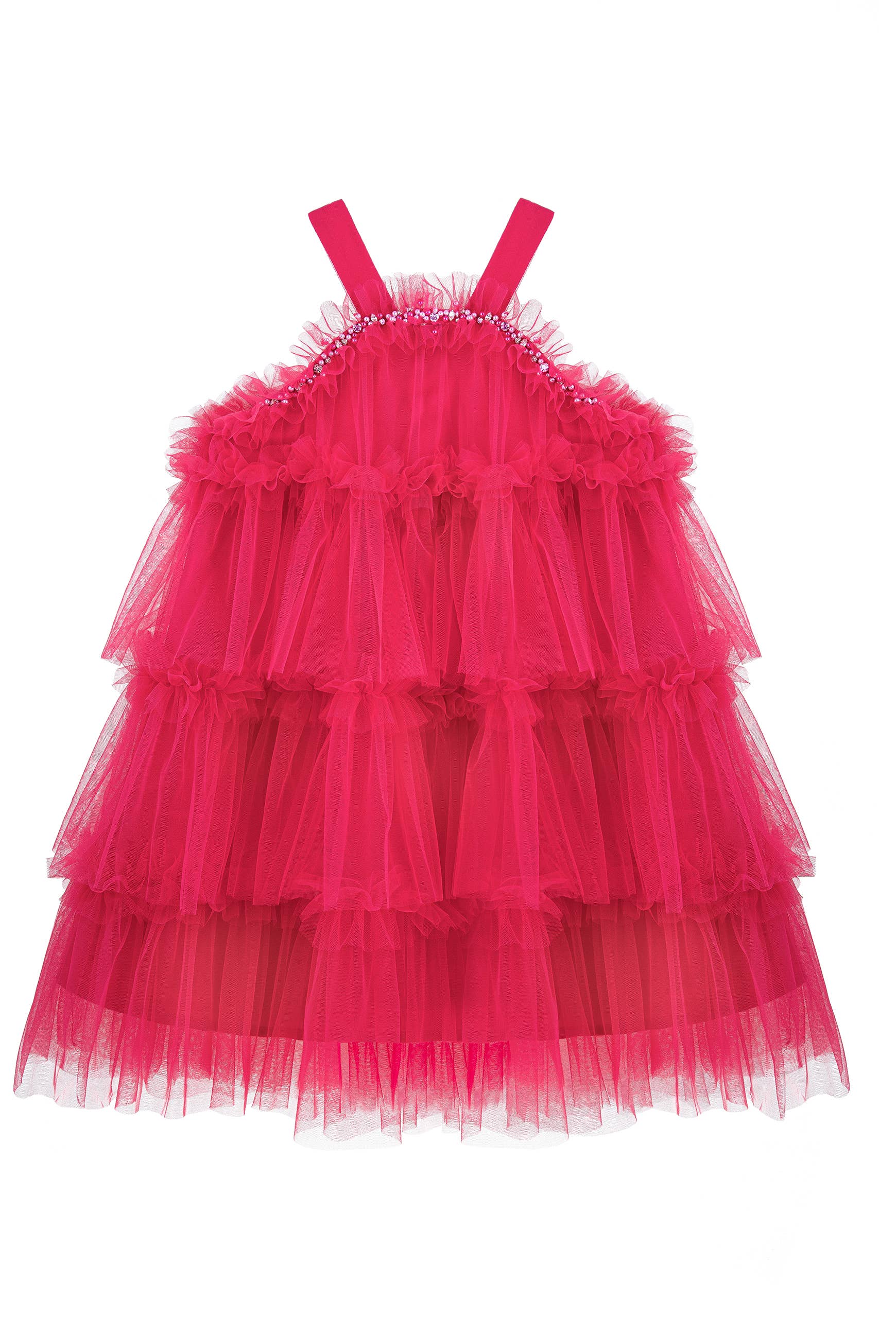 Tutuland - Vente Robe – enfant - Robe de fête d'anniversaire en tulle à col nu et perles10