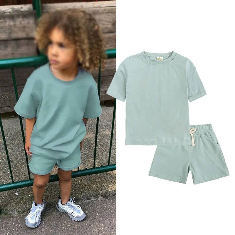 RocketBaby - Vente Ensemble haut et short – enfant - Ensemble combinaison 2 pièces pour enfants avec t-shirt et short multicolore3