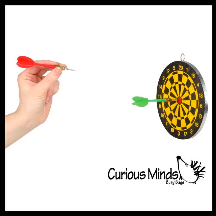 Curious Minds Toys - Wholesale Board Game - Mini Dart Board - Small Office Dart Game with Darts - Double