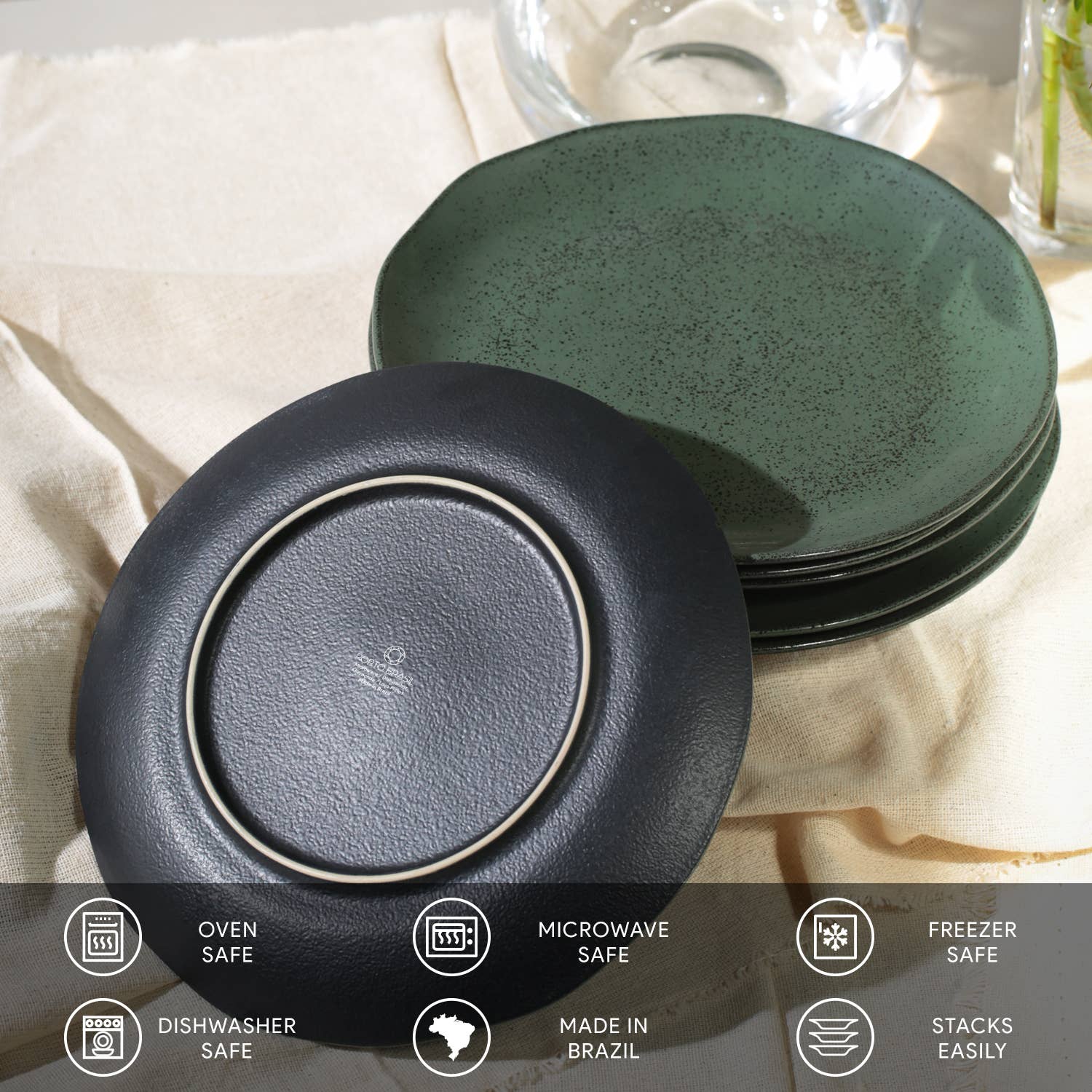 Porto Brasil - Vendita all'ingrosso Piatto - Piatto da cena in gres organico Greenery, 10,4"2