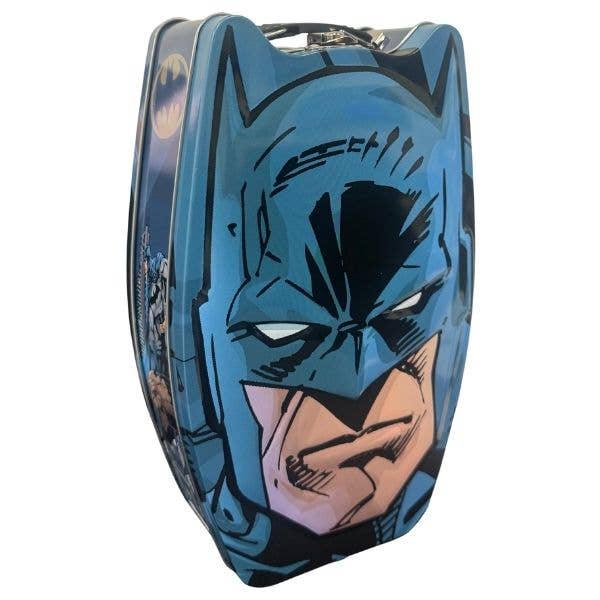 Batman Tin Box - 9" Carry All Tote - Metal Clasp Enclosure - for wholesale by St. Louis Wholesale LLC
