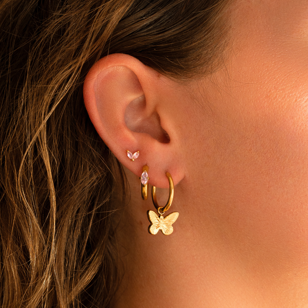 Oro Pendientes de botón Vera de venta al por mayor en Faire2