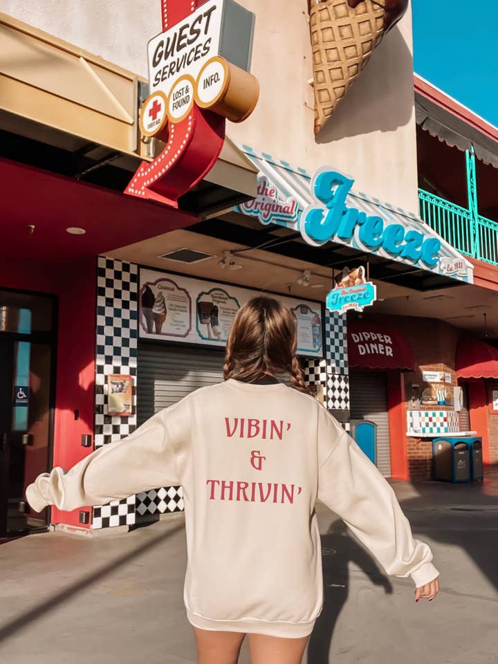 LOLA MAGNOLIA - Wholesale Graphic Sweatshirt - Women's - VIBE + THRIVE CREWNECK2