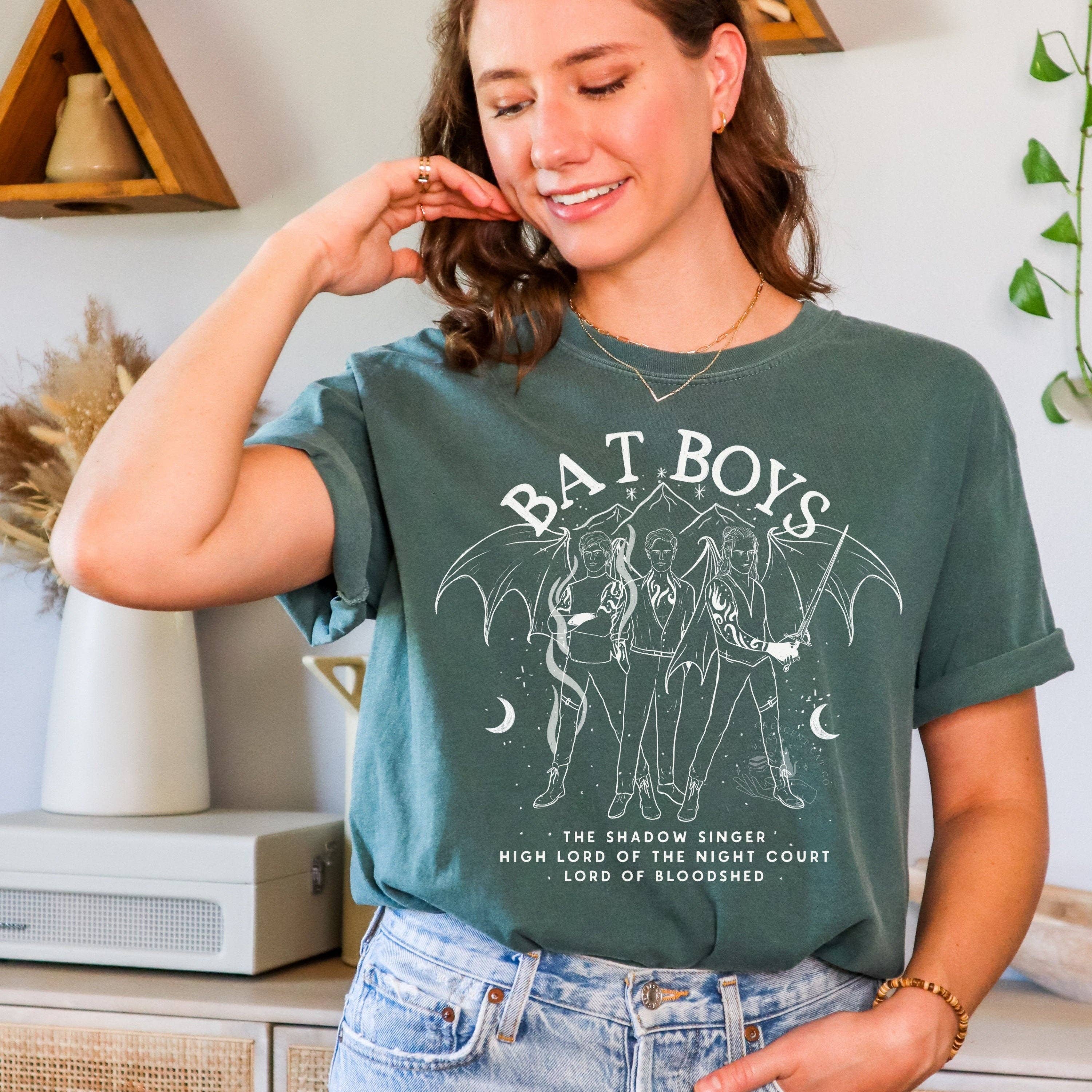 CrescentCatCo - Wholesale T-Shirt (Graphic) - Women's - Official Licensed Bat Boys Tshirt | Sarah J Maas ACOTAR merch | Rhysand Cassian Azriel Night Court Velaris | Bookish Shop and Gifts8