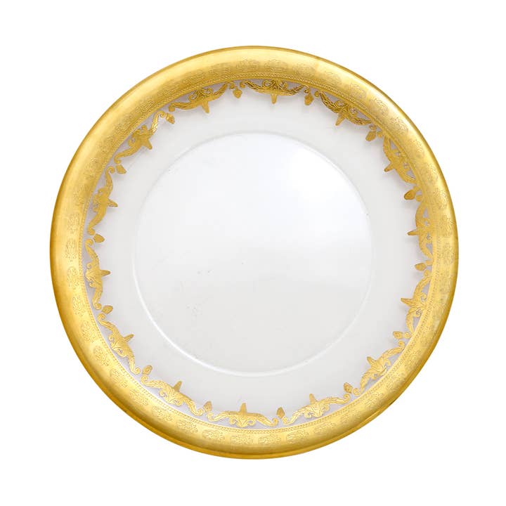 Arte Italica & Crown Linen Designs - Wholesale Salad Plate - Vetro Gold Salad/Dessert Plate0