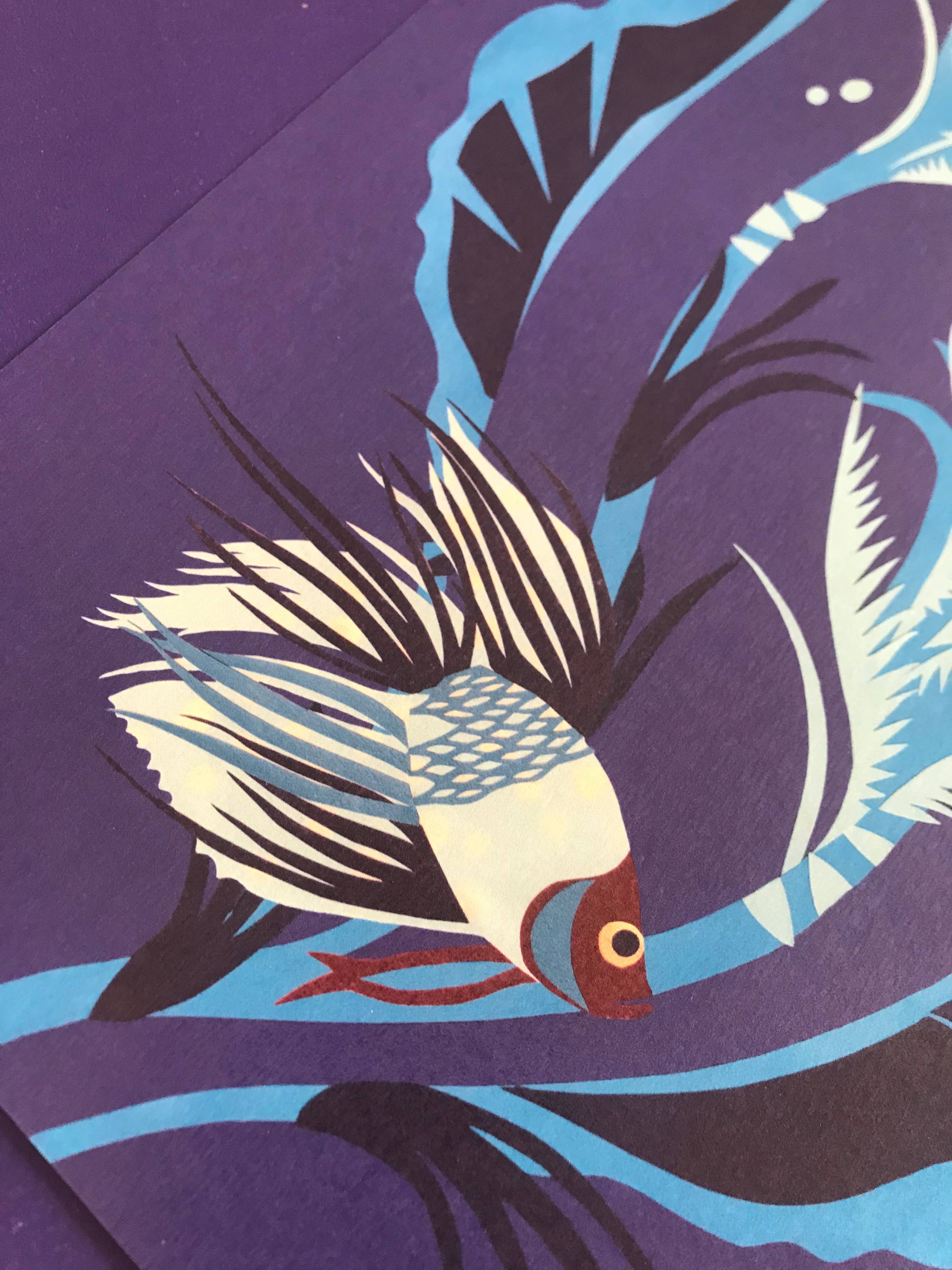 Claire Colin - Venta al por mayor Pósteres - Cartel decorativo Algas y pez 21 x 29,7 cm2