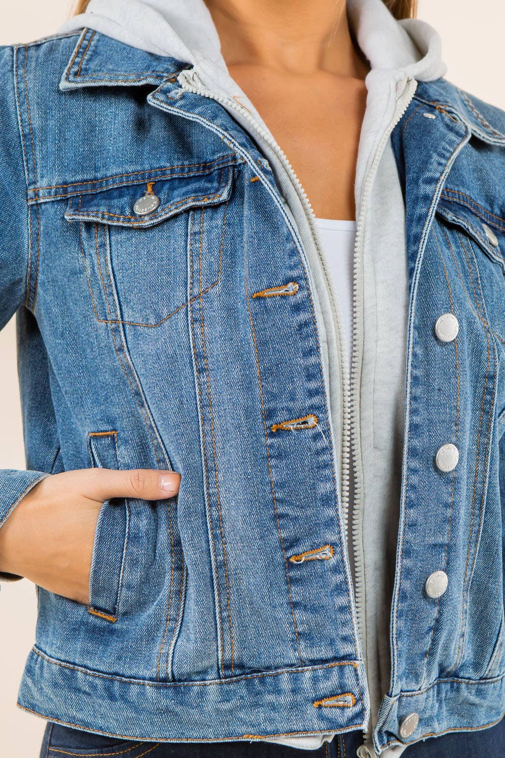 Veracci - Wholesale Denim Jacket - Women's - SWEATSHIRT HOODED DENIM JACKET7