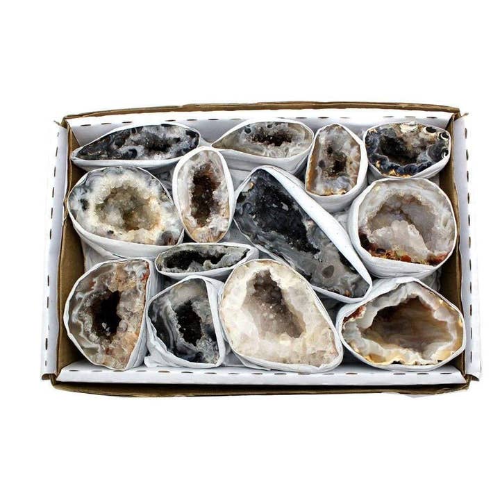 Rock Paradise - Wholesale Spiritual Stone/Crystal - Natural Geode From Brazil Wholesale Crystals Flat Box Minera