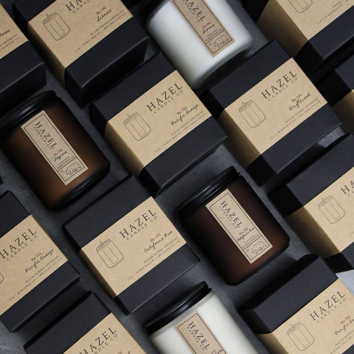 Hazel Candle Co. – Großhandel Kerze im Glas / gefüllte Kerze – Kalifornische Kiefer duftende Kokosnuss-Sojawachskerze, ungiftig3