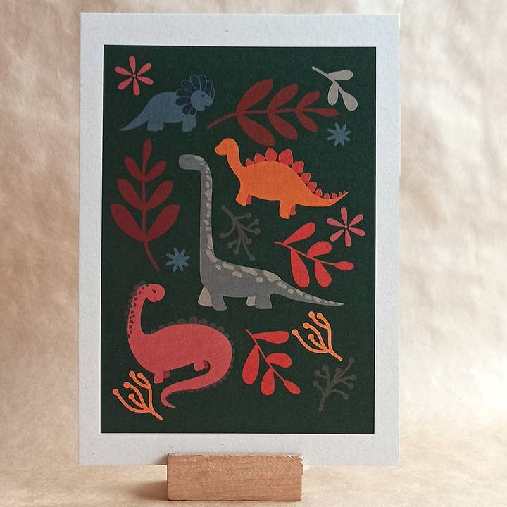 Kunsttryk A5 - Dinosaur for engroshandel hos Silly Goose