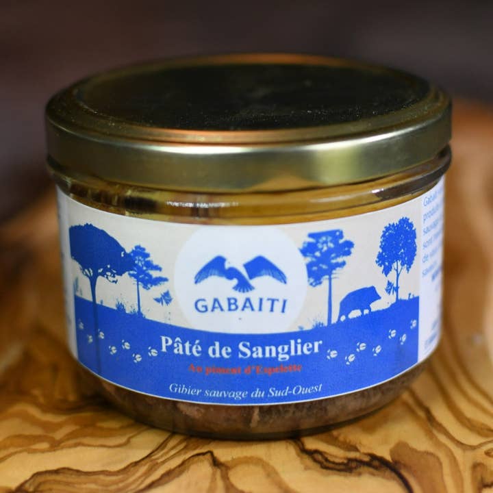 Gabaiti - Vente Poissons en conserve - Pâté de sanglier au piment d'Espelette (190g)0