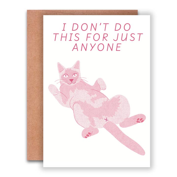 Belly Up Cat Card for wholesale by Carlee Ingersoll