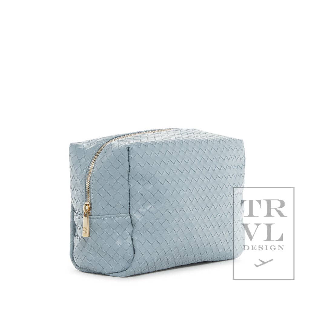 TRVL Design - Wholesale Makeup/Cosmetic Bag - Luxe Everyday Cosmetic Bag - Woven Bleu1