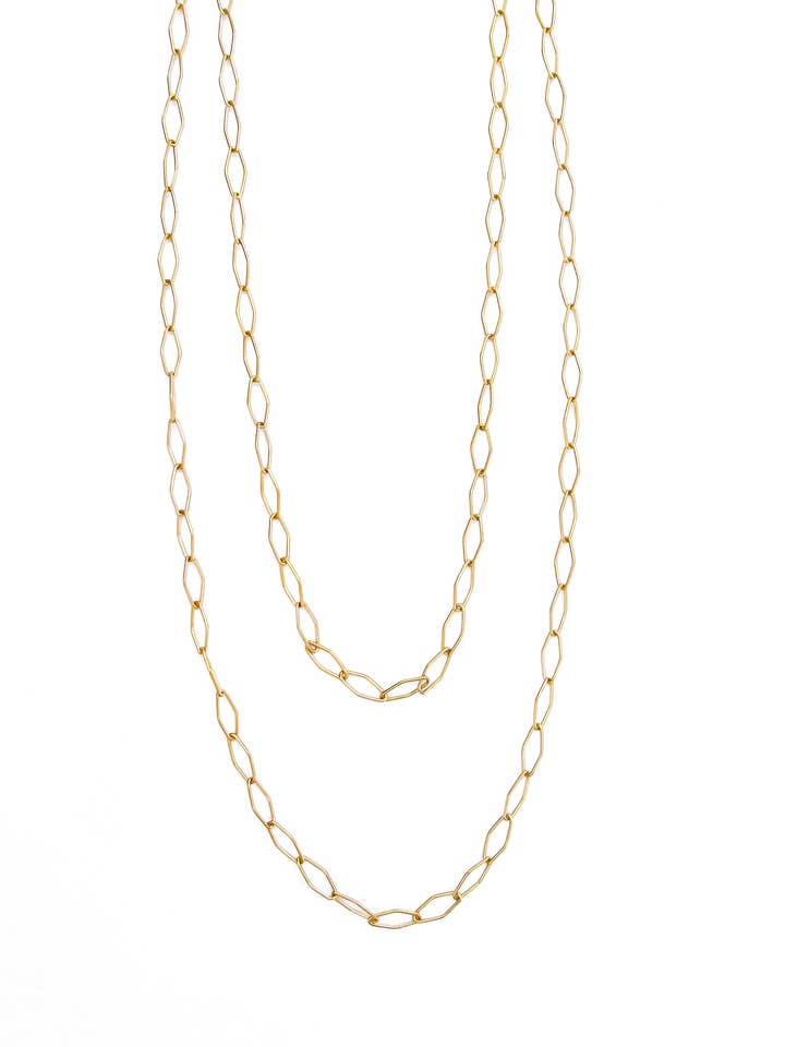 Mercer Long Diamond Link Chain Necklace || Choose Style for wholesale by BELJOY