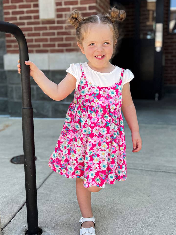 TKD-3991T-M124 Toddler's Double Layered Tee Dress for wholesale by Cutie Patootie Clothing