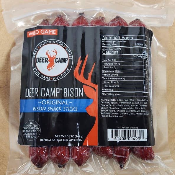 DEER CAMP® Bison Original Snack Stick 5 oz. for wholesale by DEER CAMP® Coffee Roasting Company & Outfitters
