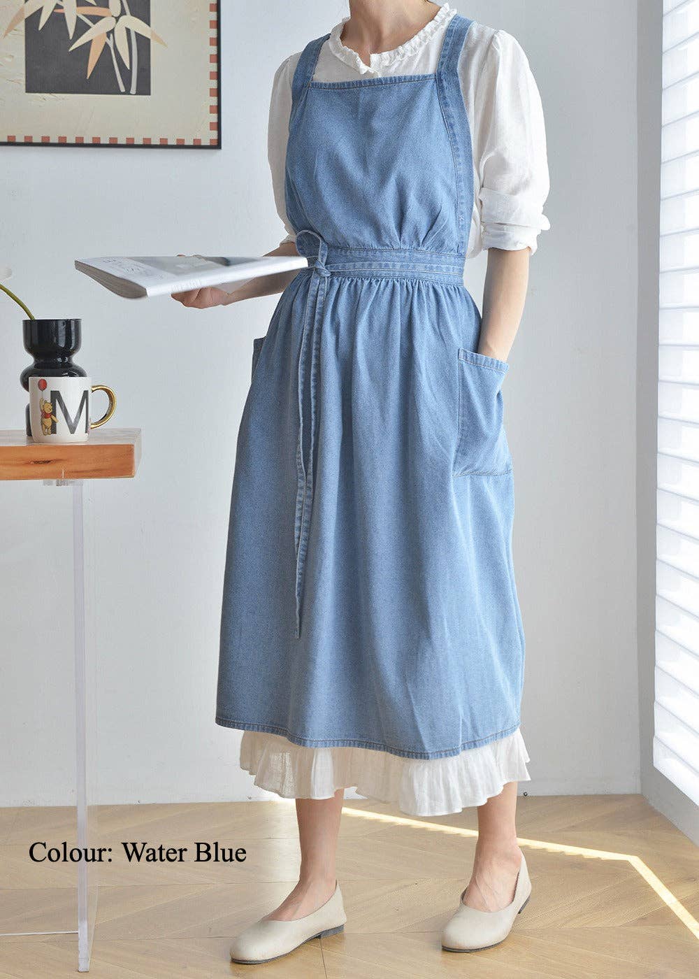 Gohobi （We cover U.S. import duties） - Wholesale Apron - Gohobi Korean Denim Cotton Apron3