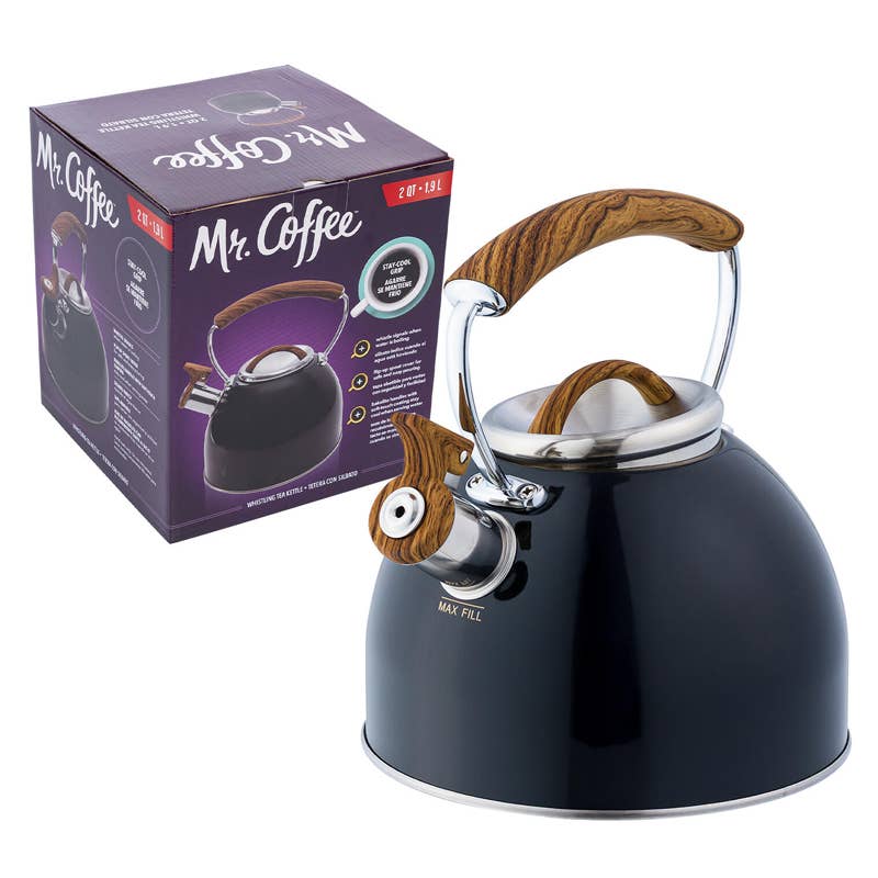 Deluxe Import Trading - Wholesale Kettle - Mr. Coffee Whistling Tea Kettle - 2 Quart Black0