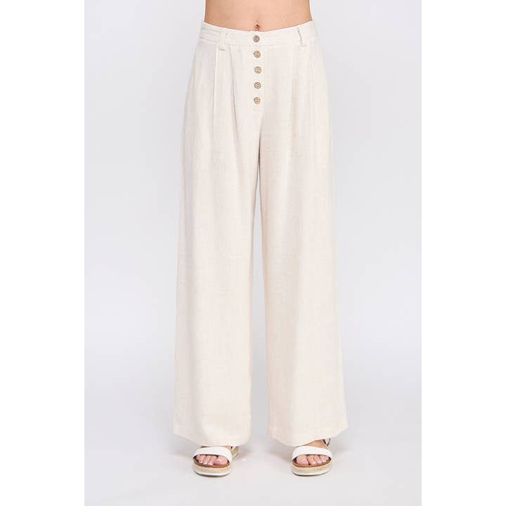 Palazzo-Hose aus weichem Leinen mit hoher Taille für den Großhandel von Allie Rose