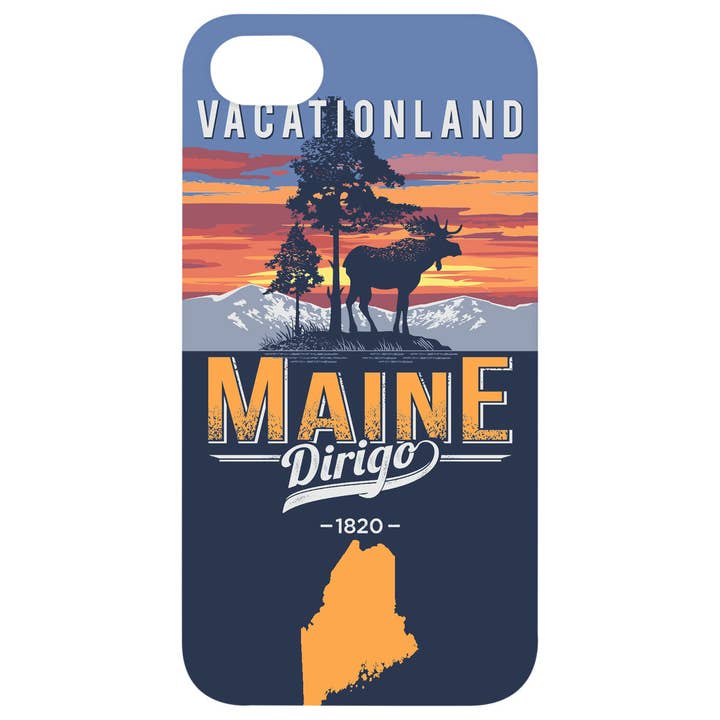 Bois de rose revêtu blanc - Impression UV couleur State Maine pour la vente par OTTO CASE