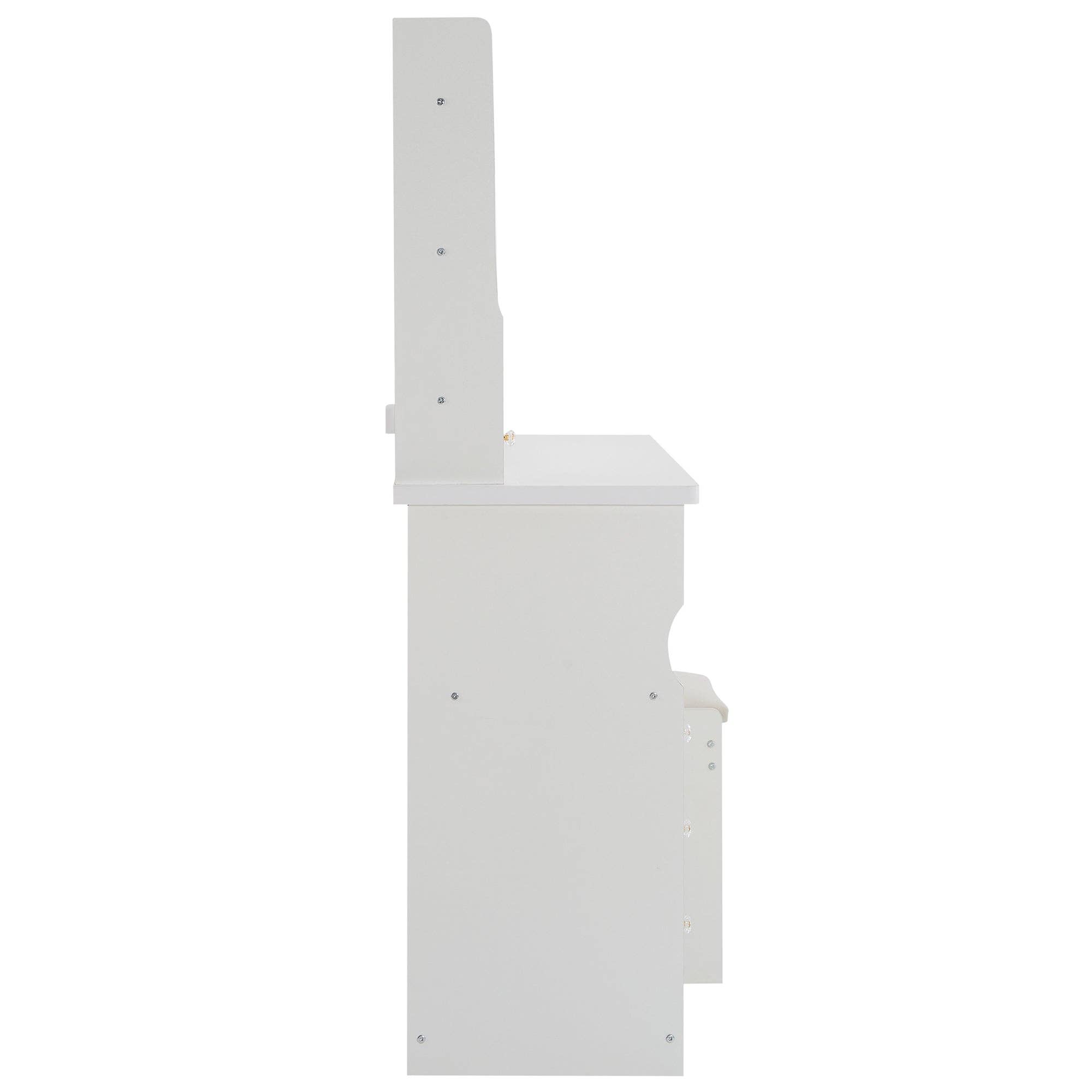 39F Inc. - Vente Miroir de courtoisie - Ensemble de coiffeuse blanche de 41'' avec station d'alimentation et miroir LED20