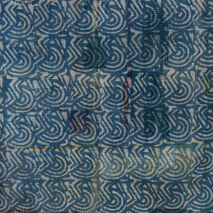 Manta Estampada Vintage Índigo de Mares Arremolinados para venta al por mayor de De-cor