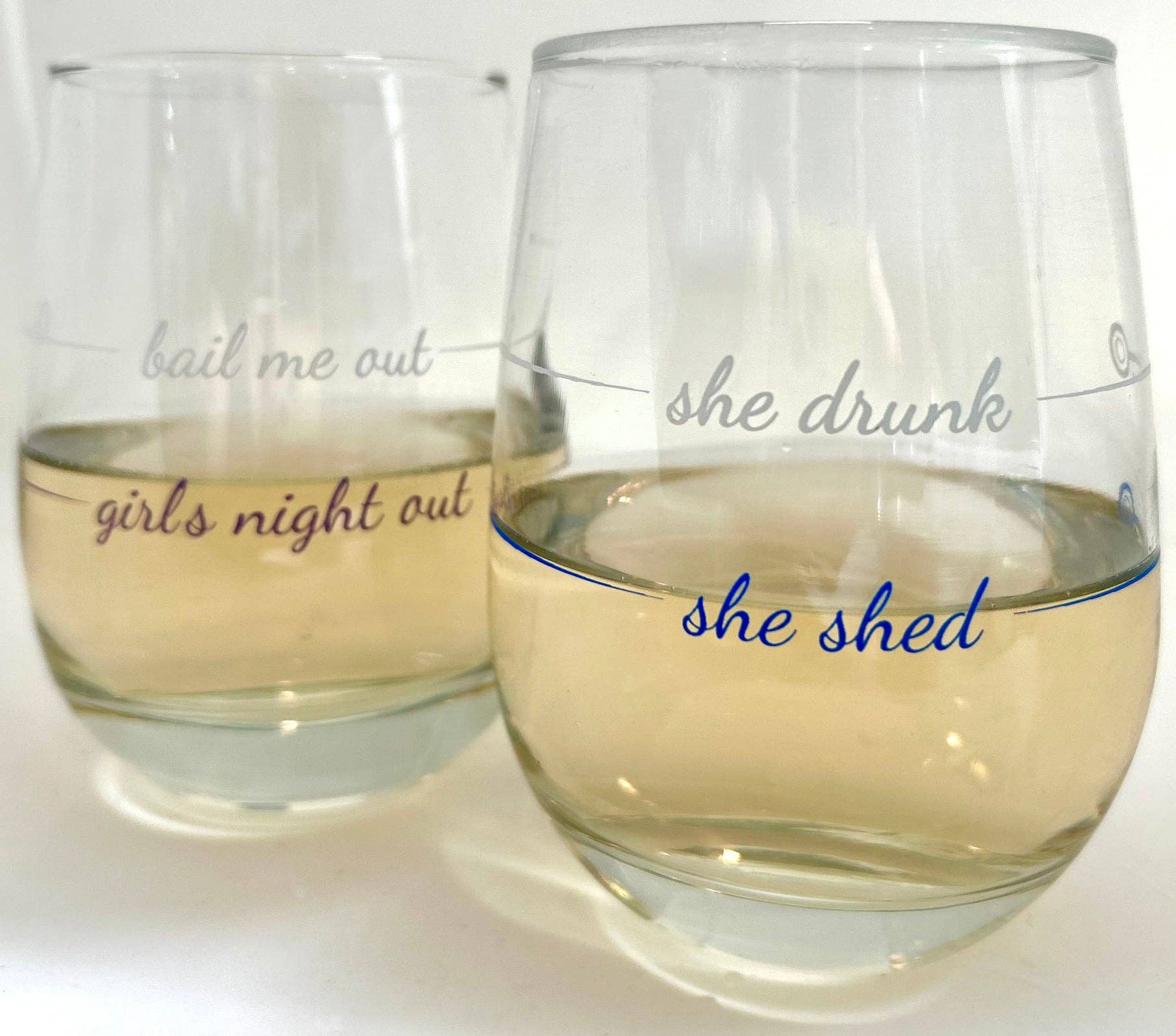 Pourtions Just Right - Wholesale Wine Glass - Stemless Wine Glass Set | Ladies' Night-Set of 21