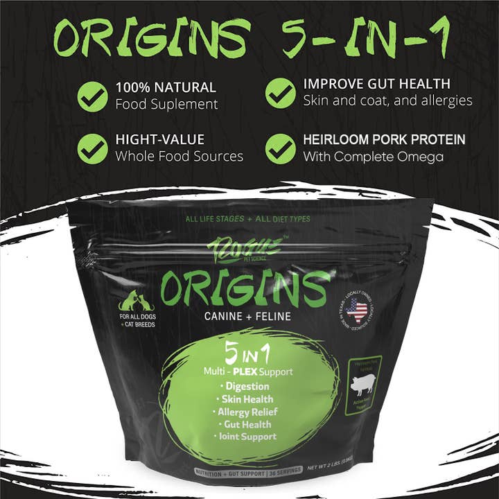 Rogue Pet Science - Wholesale Pet Supplement - Dog - Pork-Origins 5-in-1 Dog Supplement, Powdered Food Topper for