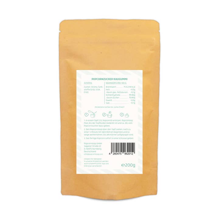 Popcornloop - Wholesale Chewing Gum - Popcorn and cotton candy sugar chewing gum 200g1