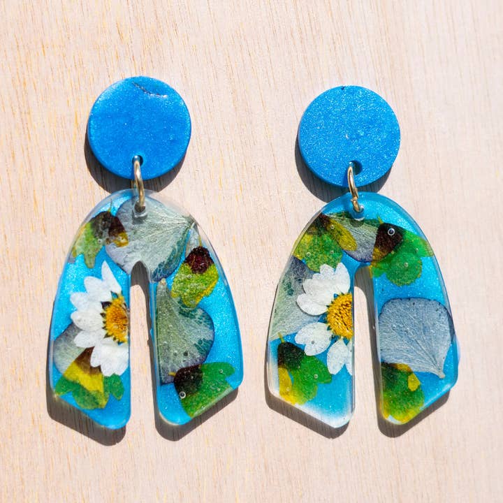 Pansyka Ohrringe mit echten getrockneten Blumen für den Großhandel von pansyka