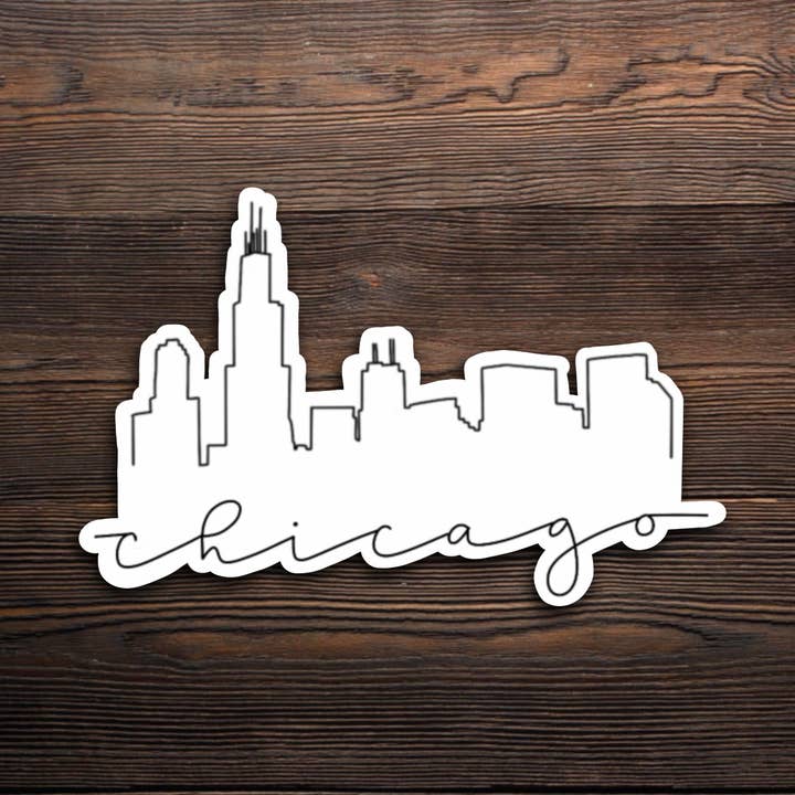 Eenvoudige Chicago Skyline-sticker voor wholesale door Basically Life