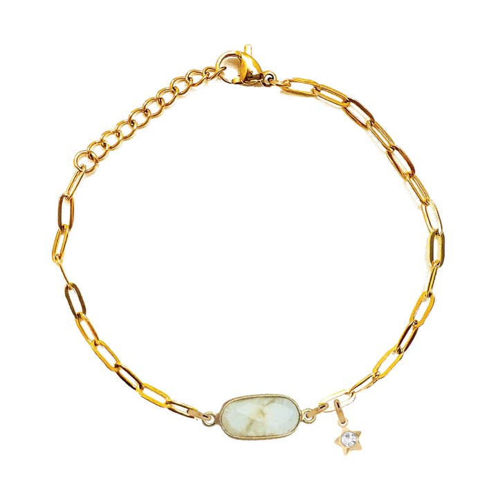 5 Fall Colors - Gemstone Link Bracelet for wholesale by Mint + Sky