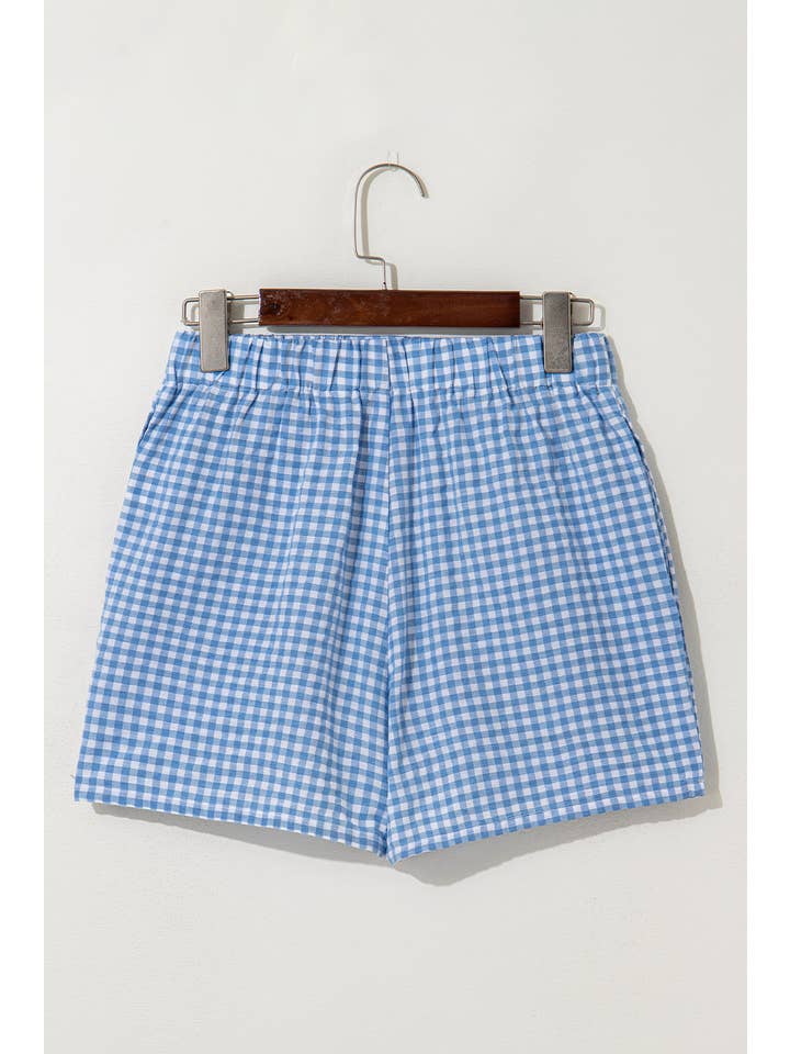 LiveFashionWay - Wholesale Shorts - Women's - Gingham Printed High Waist Shorts5