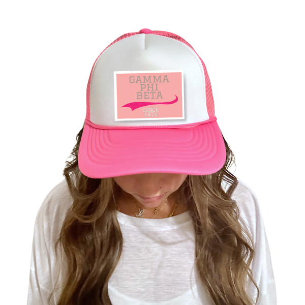 Sarahndipity Shop - Wholesale Trucker Hat - Women's - Sorority Trucker Hat w/ Patch - Collegiate Design24