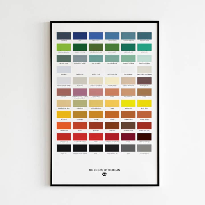 The Colors of Michigan - 11x17 Art Print, Travel Poster for wholesale by Designs by Rebecca Goldberg