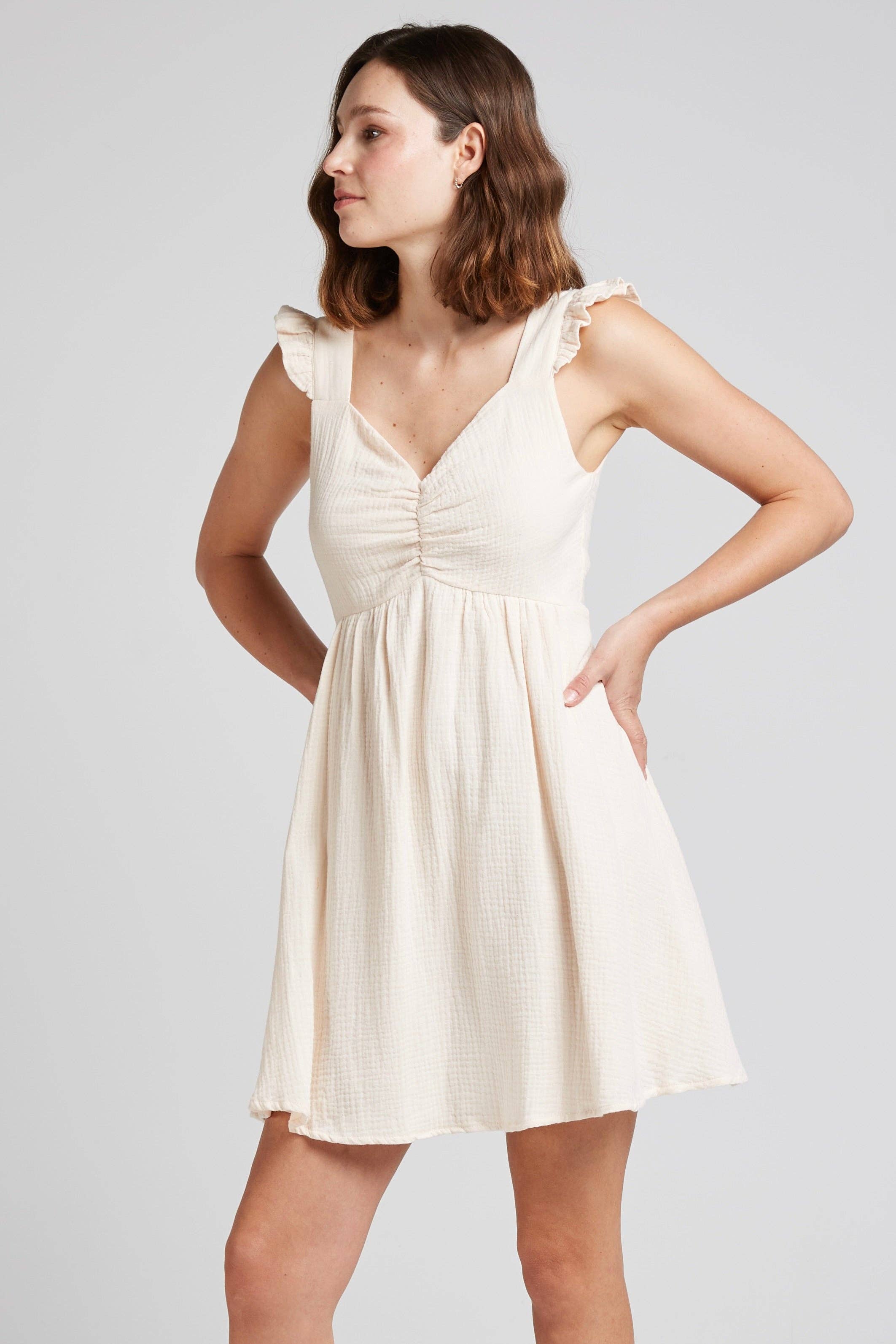 Andy & Lucy - Wholesale Dress - Women's - LILYAN - Ruffled cotton gauze dress19