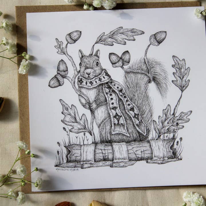 Mackenzie Myrick Studio - Wholesale Everyday Greeting Card - Acorn Forager | Greeting Card2