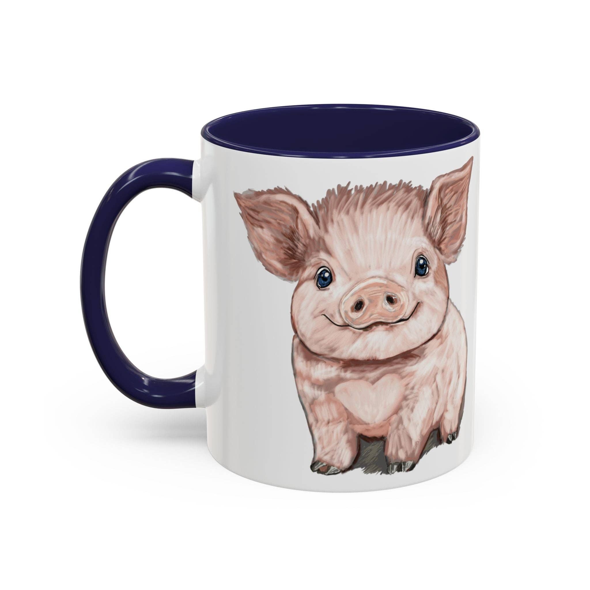 Blue Cava - Wholesale Coffee Mug - Adorable Piglet Two Tone Ceramic Mug - 11 oz & 15 oz19