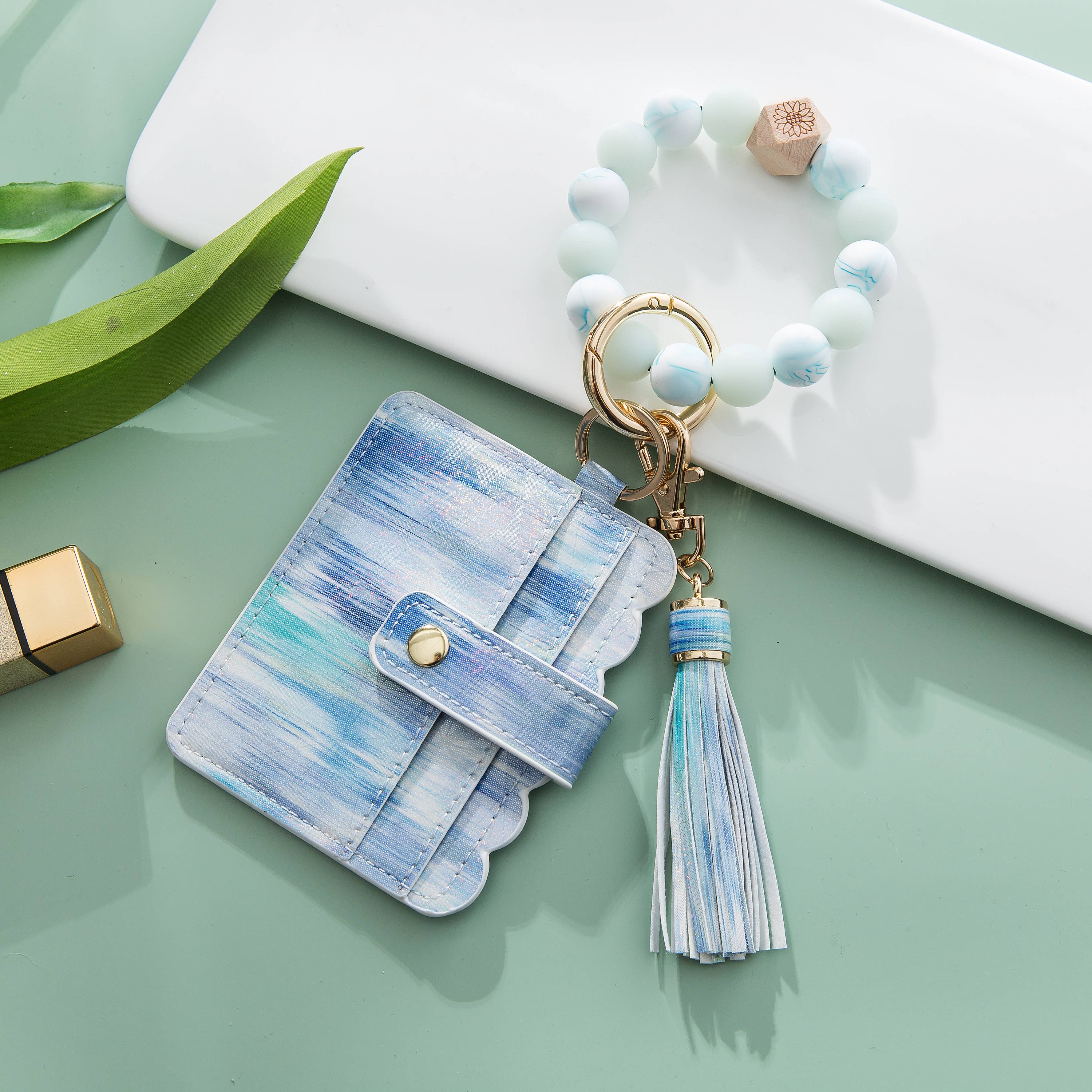 Gelb Silikon-Armband — glitzernder Schlüsselanhänger im Brieftaschenformat (Stern) für den Großhandel auf Faire6