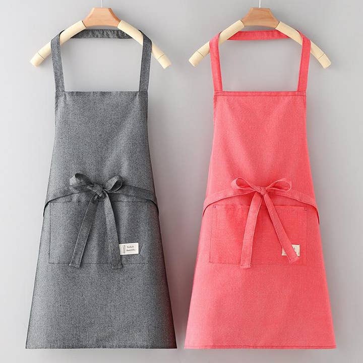 Solid Color Thin apron with pockets bulk_CWMM2036 for wholesale by ACCITY
