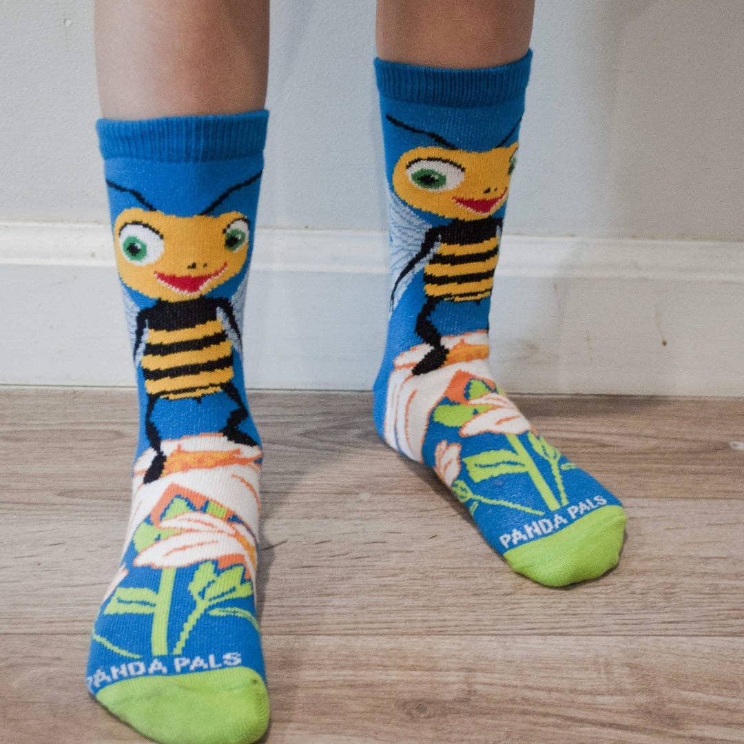 Sock Panda – wholesale Socks – Child – Bees Loving Flower Socks (Ages 3-7)1